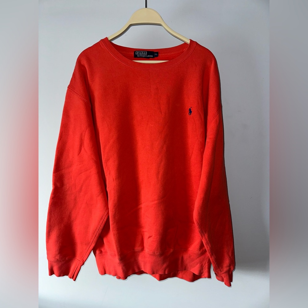 Ralph Lauren Red Crewneck Sweater Soft Knit Classic